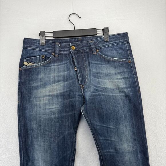 Diesel jeans men's 32x30 Fit 34x30 Blue Darron Straight Dark Whisker Vintage y2k - Picture 2 of 13